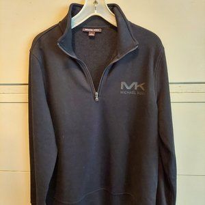 Michael Kors black fleece 1/4 zip shirt size L